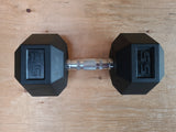 55 LB Rubber Hex Dumbbell