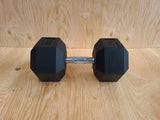 80 LB Rubber Hex Dumbbell